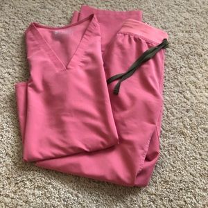 LIMITED EDITION BREAST CANCER PINK FIGS scrub set